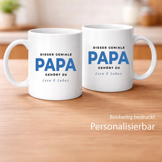 Dieser geniale Papa gehört zu - Personalisierte Papa Tasse
