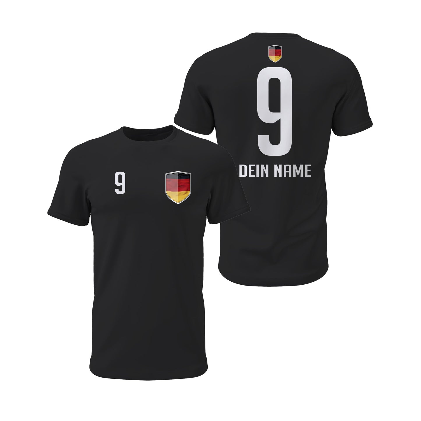 Deutschland Shirt mit Wappen und individueller Nummer & Name Schwarz - FULiMA®