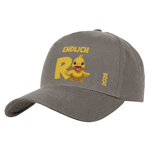 Endlich Rente Ente 2025 - Geschenk - Cap Grau - Fulima