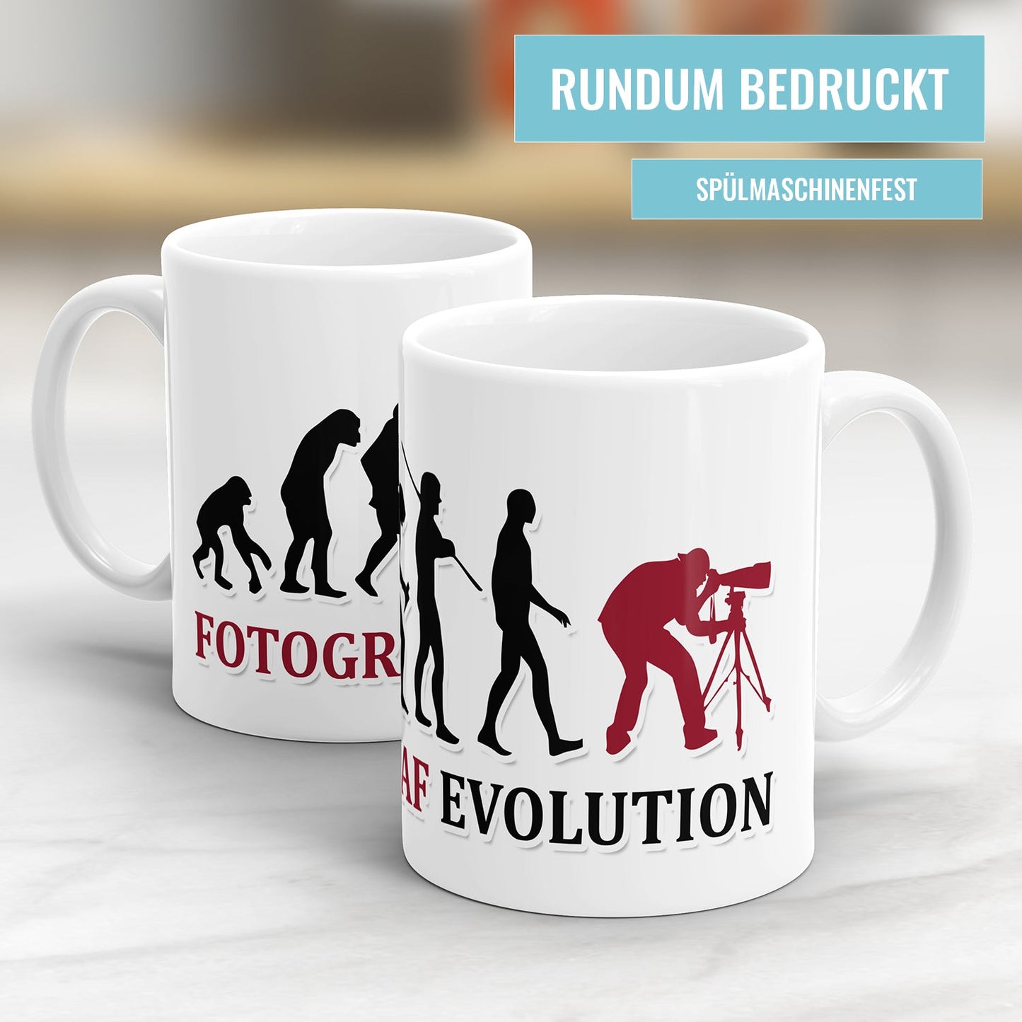 Fotograf Evolution Tasse - Geschenkidee für Fotografen - Fulima