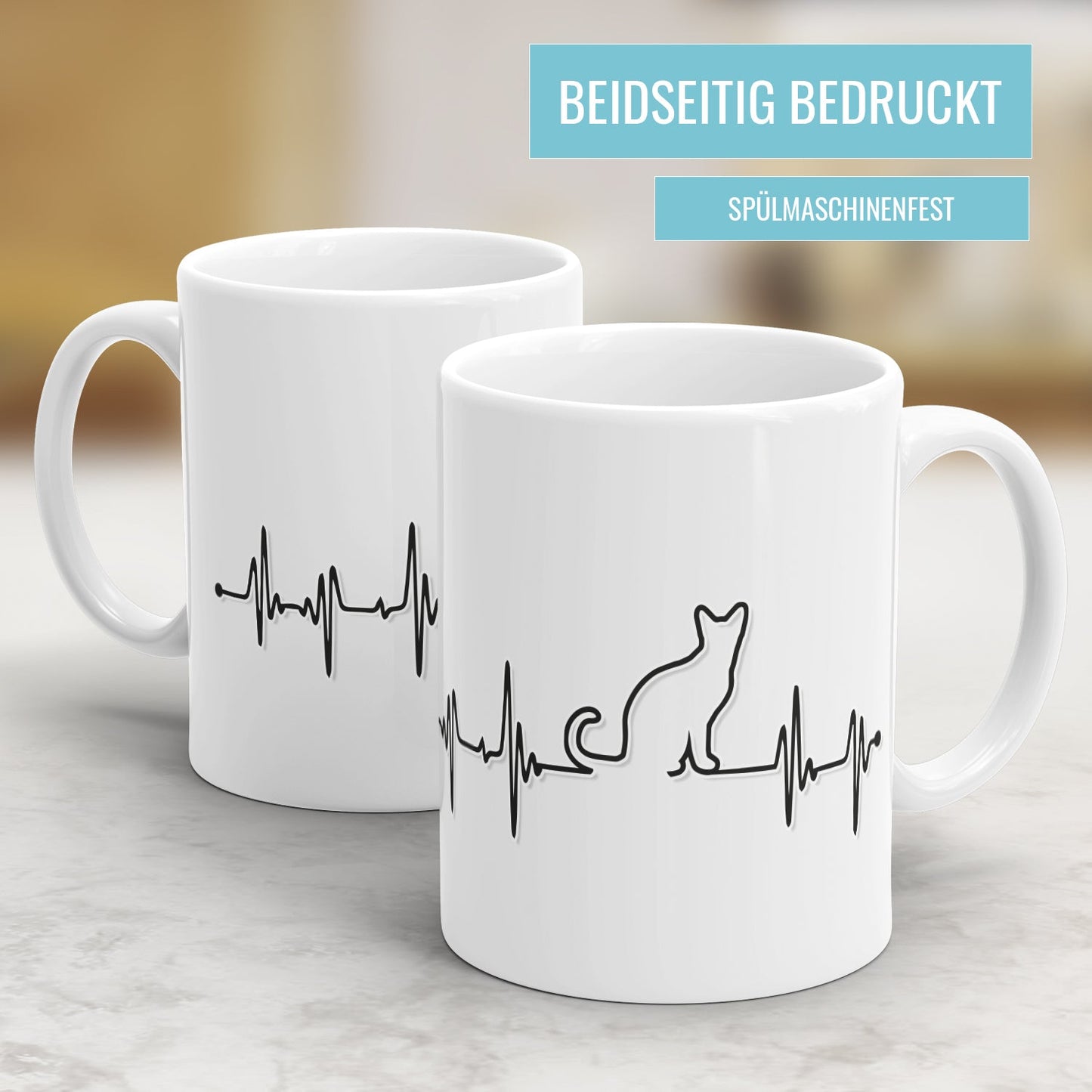 Katze Herzschlag Tasse Mein Herzschlag Katze Geschenkidee für Katzenliebhaber - Fulima