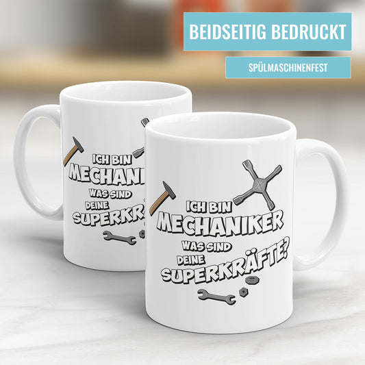 Mechaniker Tasse - Ich bin Mechaniker was sind deine Superkräfte? - Fulima