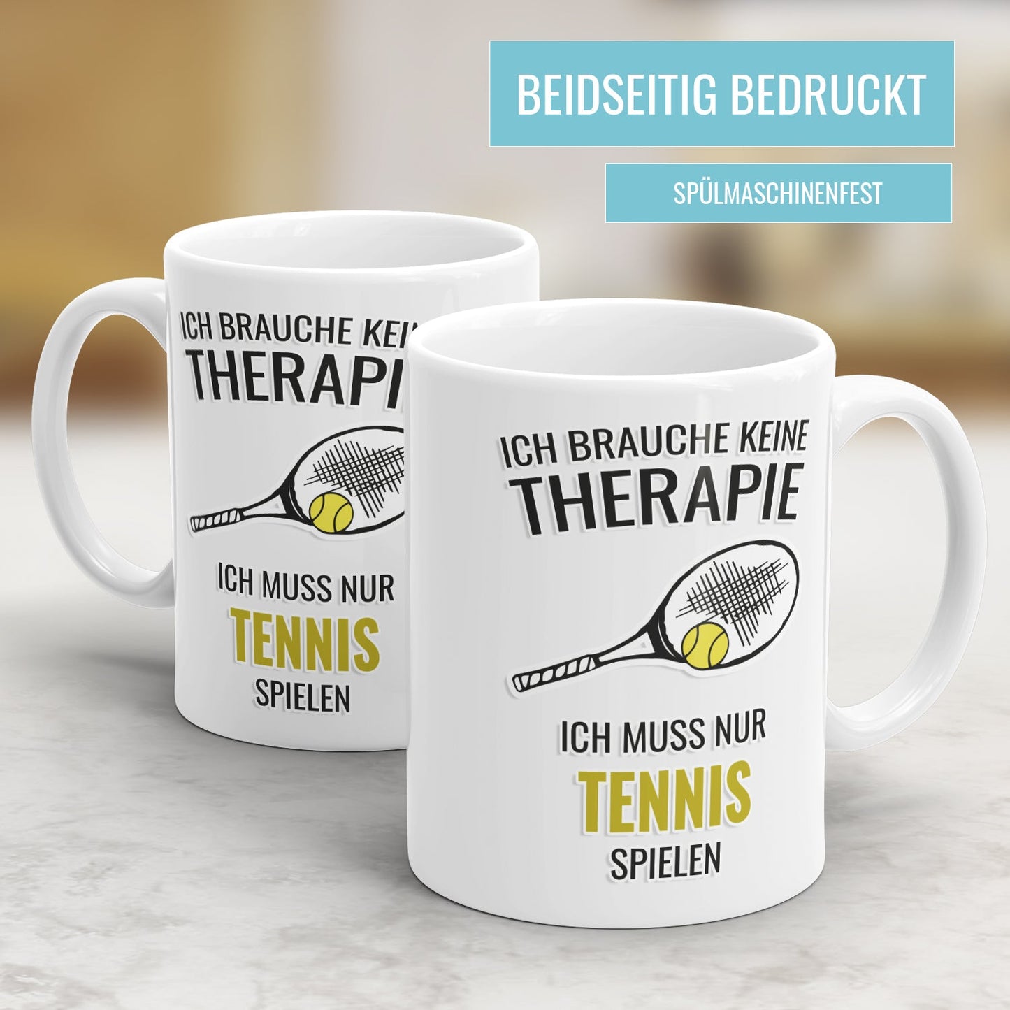 Ich brauche keine Therapie ich muss nur Tennis spielen - Geschenkidee für Tennisspieler - Fulima