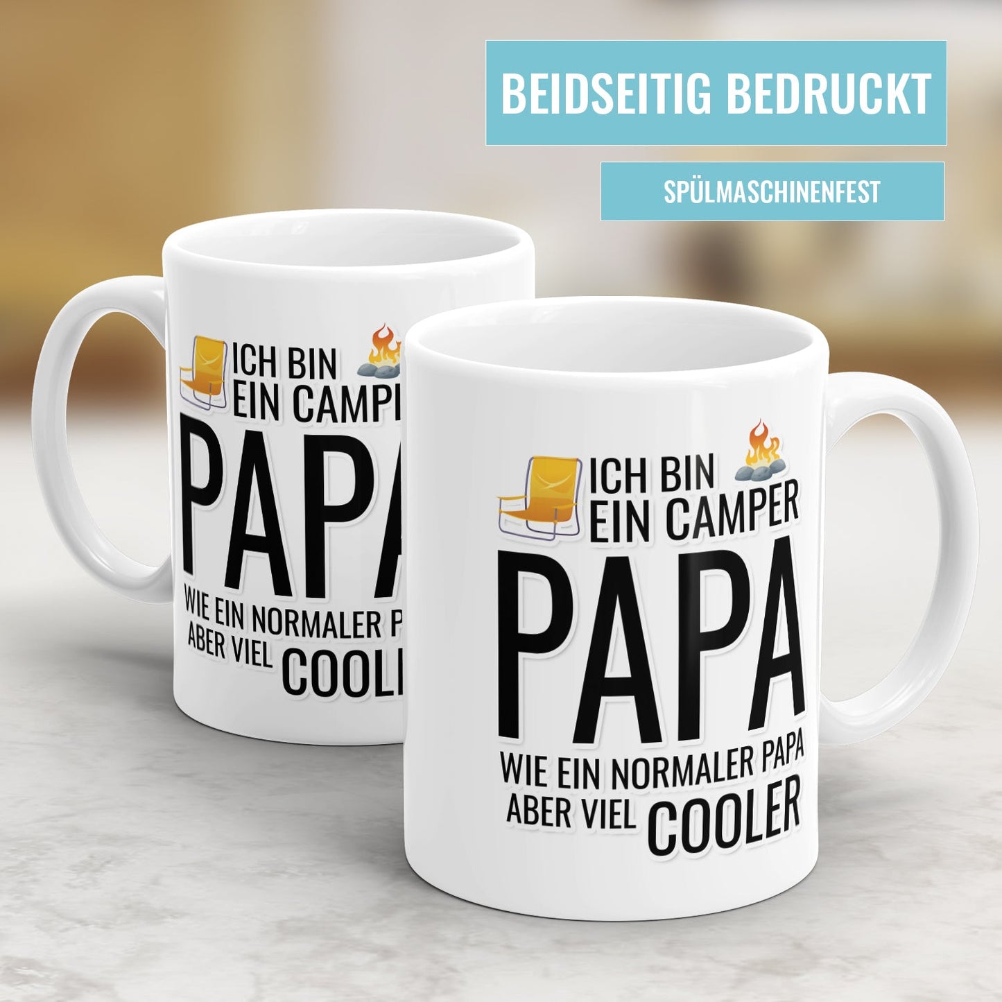 Ich bin ein Camper Papa wie ein normaler Papa aber viel cooler - Camping Tasse - Fulima