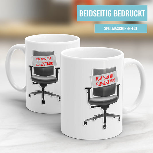 Ich bin im Ruhestand leerere Bürostuhl - Rente Tasse - Fulima