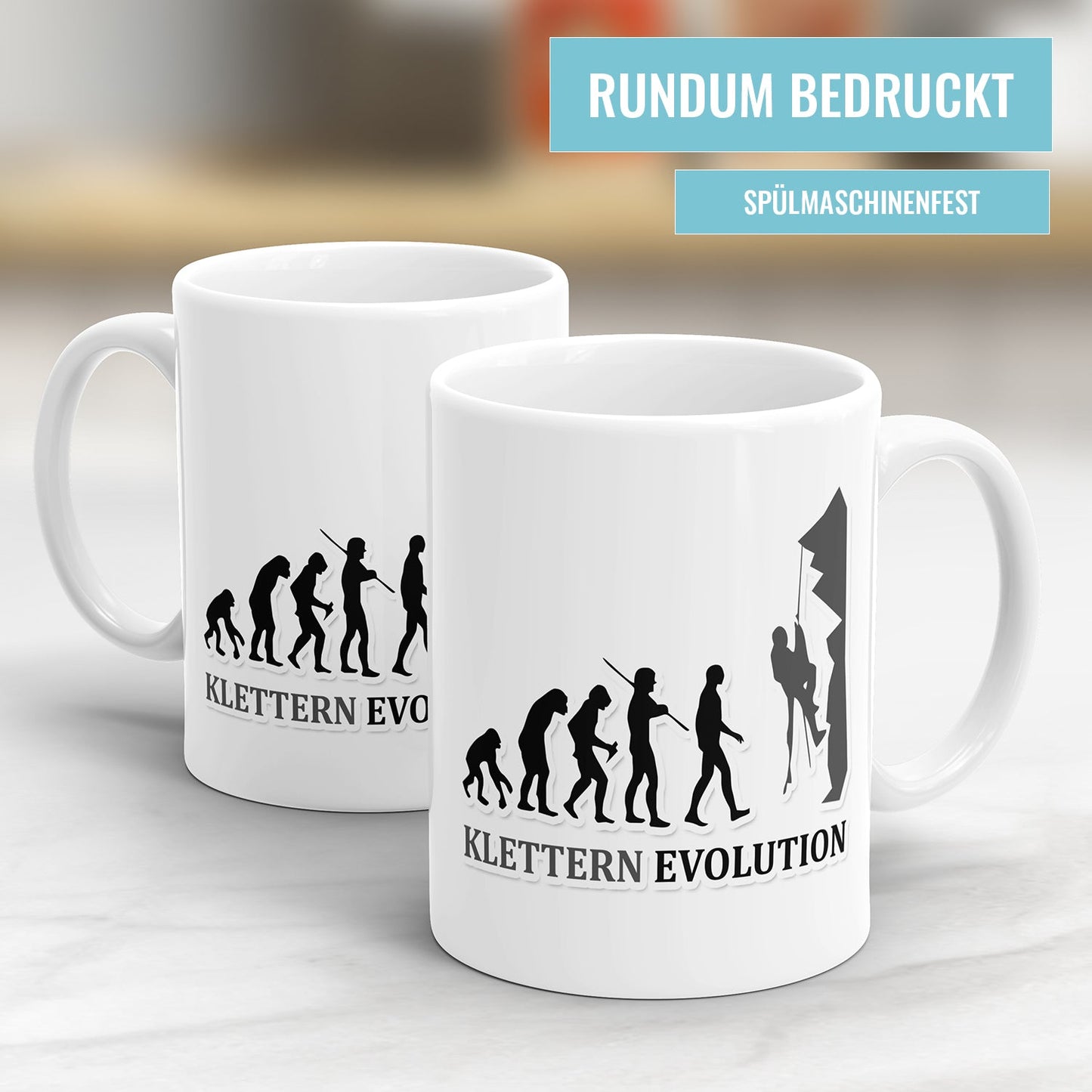 Klettern Evolution Tasse - Geschenkidee für Kletterer - Fulima