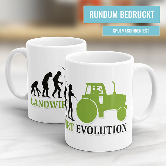 Landwirt Evolution Tasse - Geschenkidee für Landwirte Traktor - Fulima