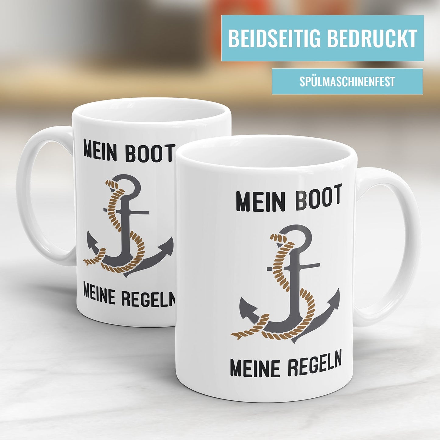 Mein Boot Meine Regeln Anker Segler Tasse - Fulima