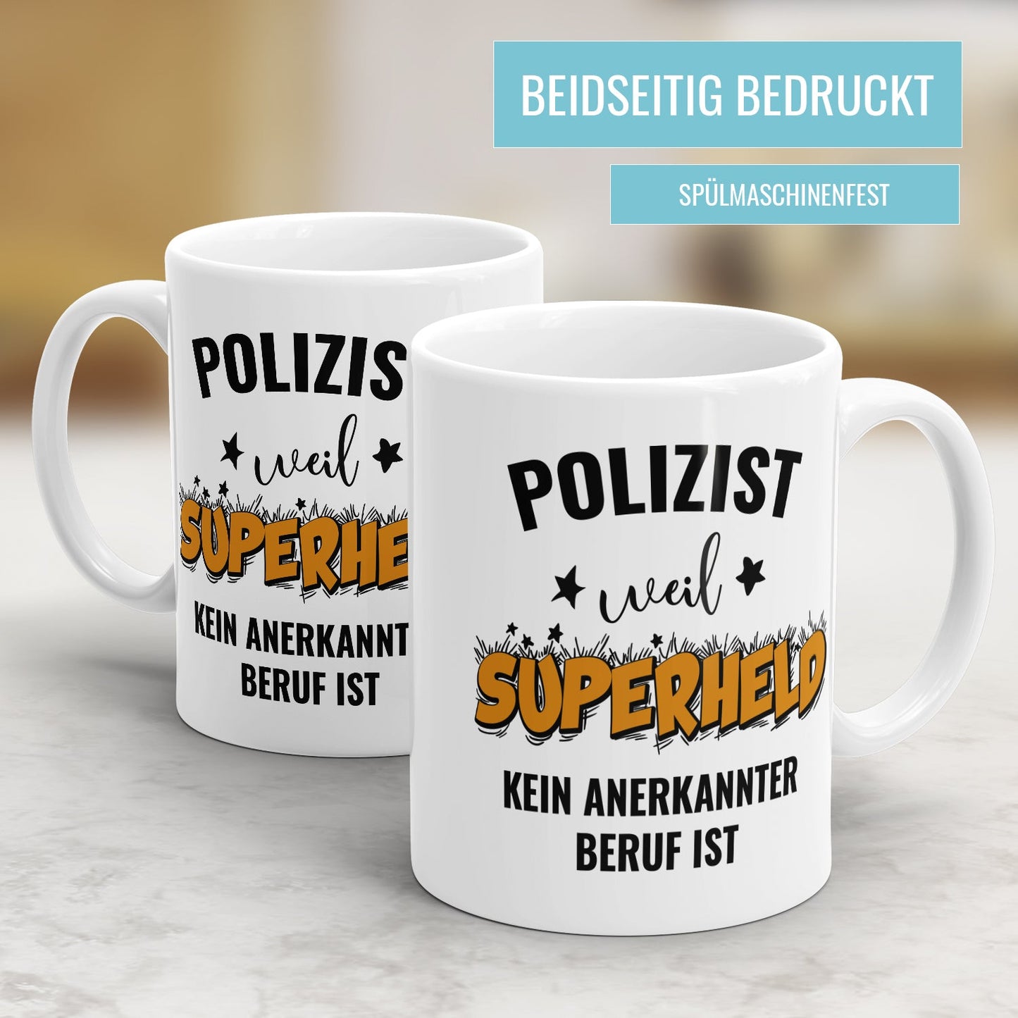 Polizist weil Superheld kein anerkannter Beruf ist Polizist Tasse - Fulima