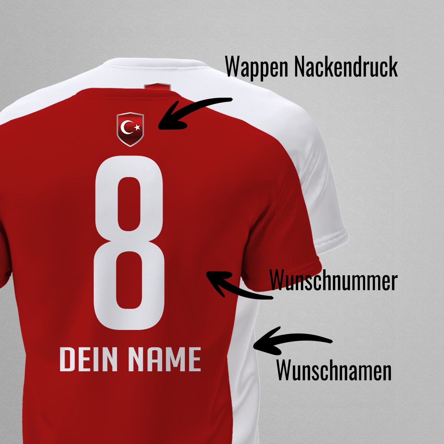 Türkei Shirt mit Wappen und individueller Nummer & Name - FULiMA®