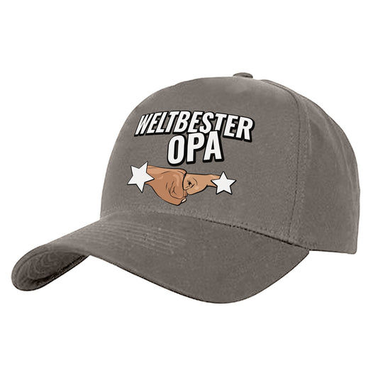Weltbester Opa - Faust an Faust - Geschenkidee - Cap Grau - Fulima