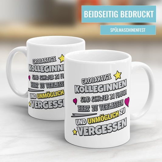 Beidseitig bedruckte Tassen als Abschiedsgeschenk