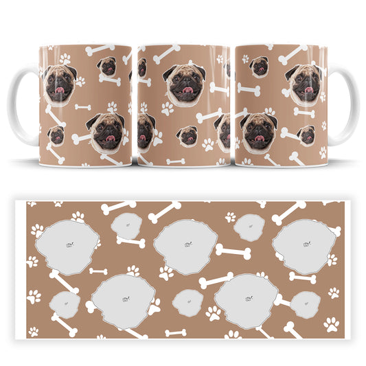 Personalisierte Fototasse mit Hund im Sticker Design und Rundumdruck