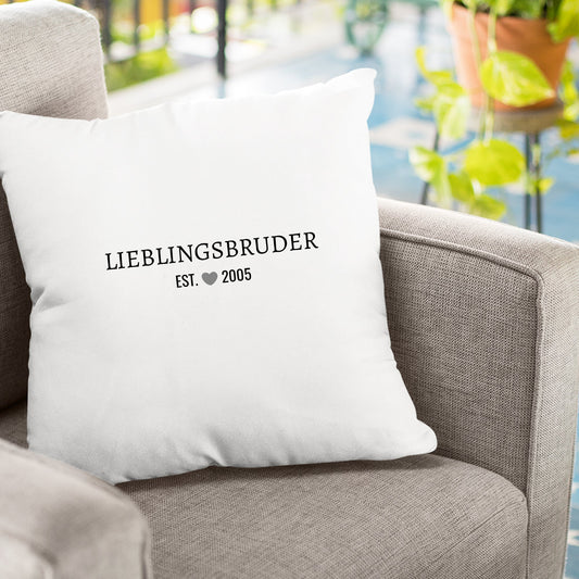 Bruder Kissen - Lieblingsbruder est. Wunschjahr Minimal - Geschenk - Fulima