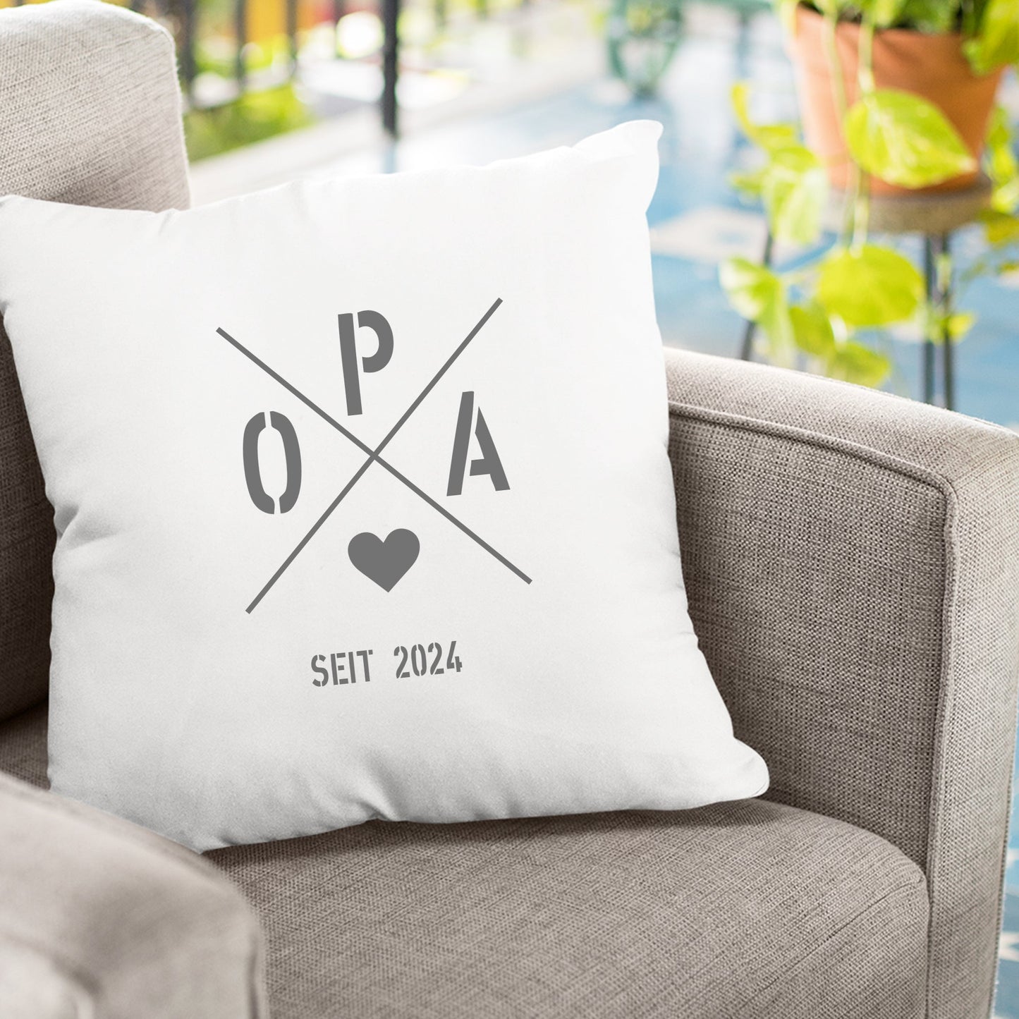 Opa Kissen - Opa seit Ihr WUNSCHJAHR personalsierbar Geschenk - Fulima