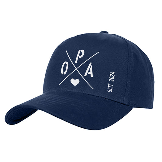 Opa seit Ihr WUNSCHJAHR personalsierbar Geschenk - Cap Navy - Fulima