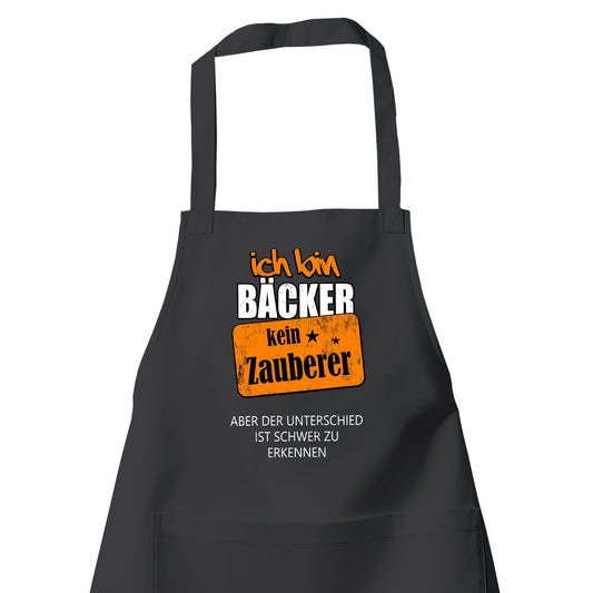 Ich bin Bäcker kein Zauberer - Schürze Schwarz - Fulima