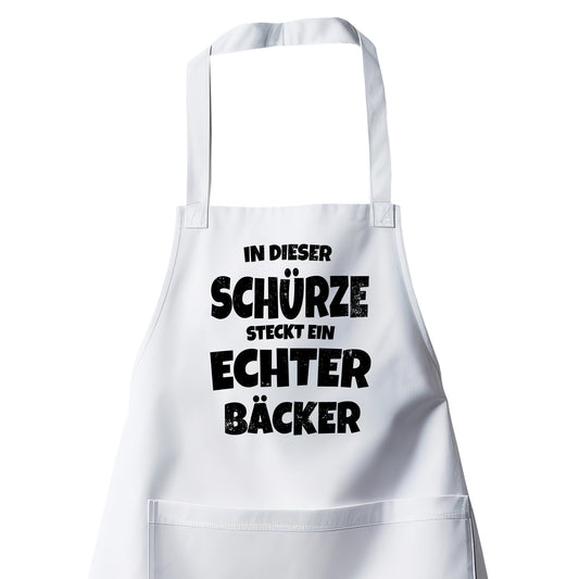 In dieser Schürze steckt ein echter Bäcker - Schürze Weiß - Fulima