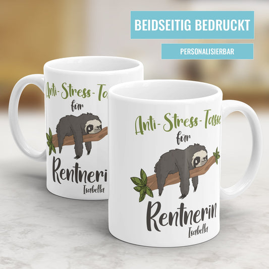 Anti Stress Tasse für Rentnerin - Rente Becher - Personalisiert mit Namen - Fulima