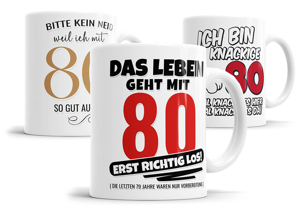 80. Geburtstag Tassen