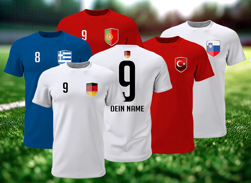 Länder Fan-Shirts zur WM und EM