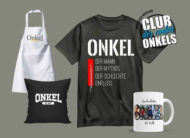 Onkel Geschenke - Shirts Kissen Schürzen Tassen Fulima