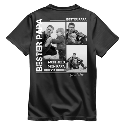 Papa Shirt personalisiert mit Foto Rückenprint - Bester Papa