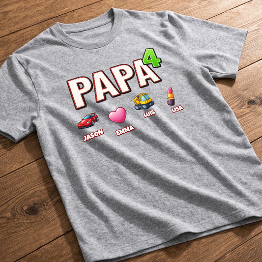 Papa Shirt personalisiert - mit Anzahl der Kinder und Namen