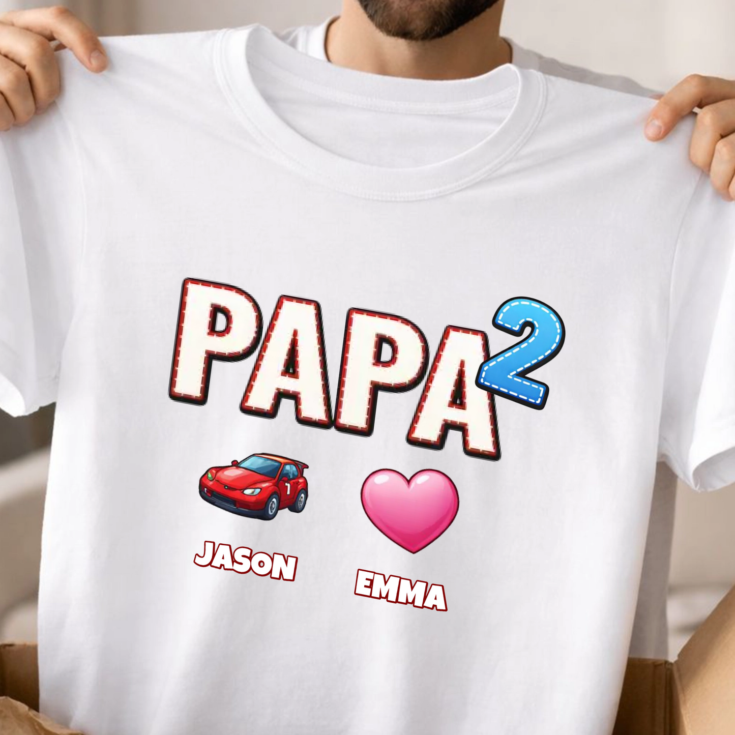 Papa Shirt personalisiert - mit Anzahl der Kinder und Namen