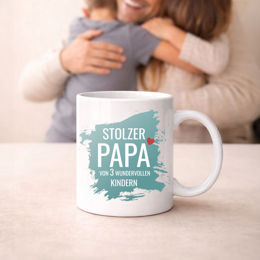 Stolzer Papa von Namen der Kinder - Personalisierte Papa Tasse