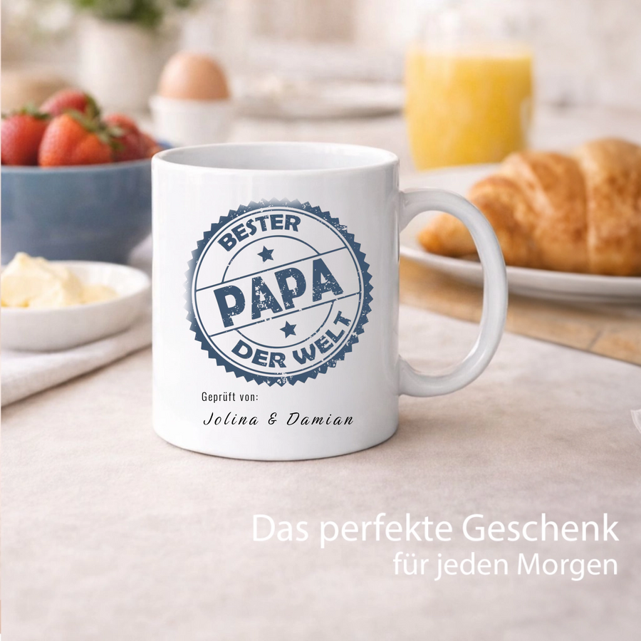 Bester Papa der Welt Stempel Design - Bester Papa Tasse