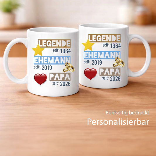 Legende - Ehemann - Papa seit personalisiert mit Wunschjahr - Papa Tasse