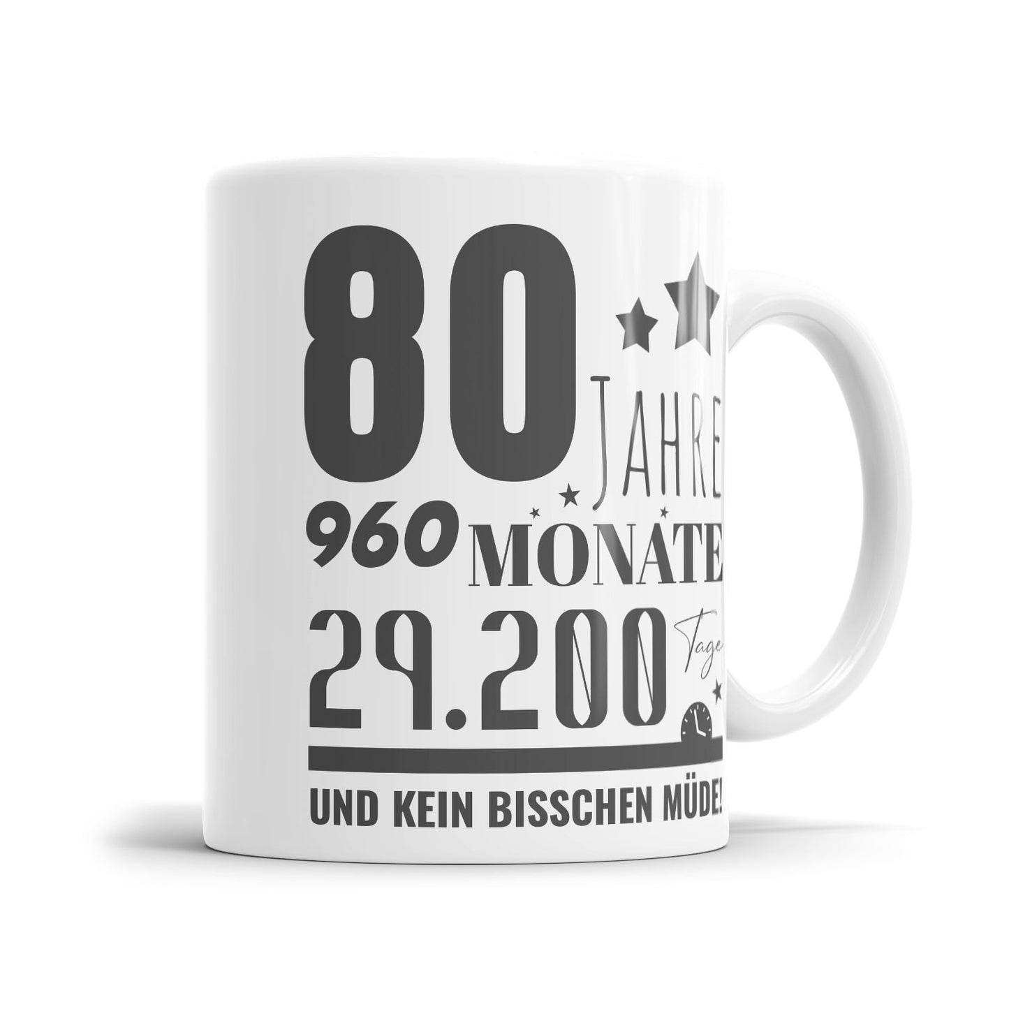 80 Jahre 960 Monate und kein bisschen Müde - Geburtstag Tasse - Fulima