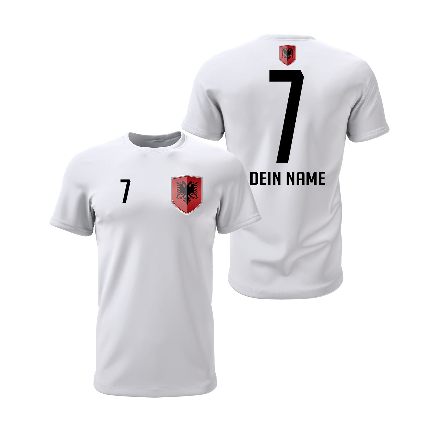 Albanien Shirt mit Wappen und individueller Nummer & Name