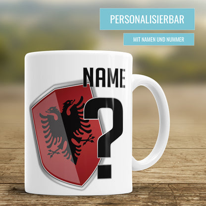 Albanien Fan Tasse - Personalisiert mit Namen und Nummer