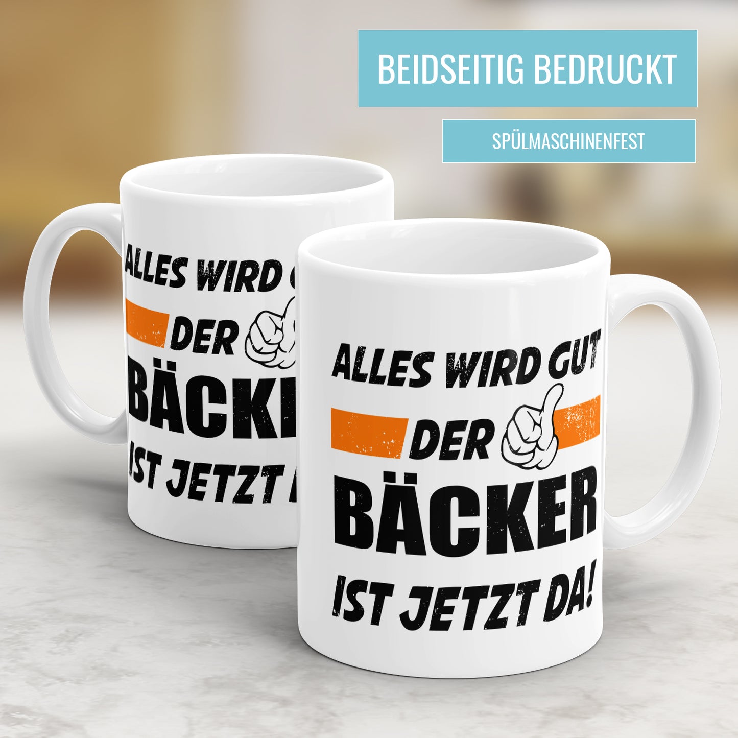 Alles wird gut der Bäcker ist jetzt da - Tasse - Fulima