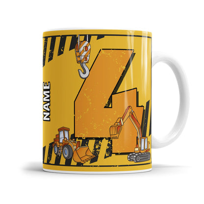 Bagger-Tasse zum 4. Geburtstag – Mit Namen des Geburtstagskindes - Fulima