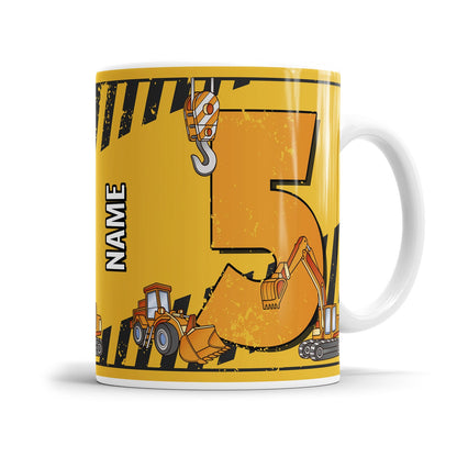 Bagger-Tasse zum 5. Geburtstag – Mit Namen des Geburtstagskindes - Fulima