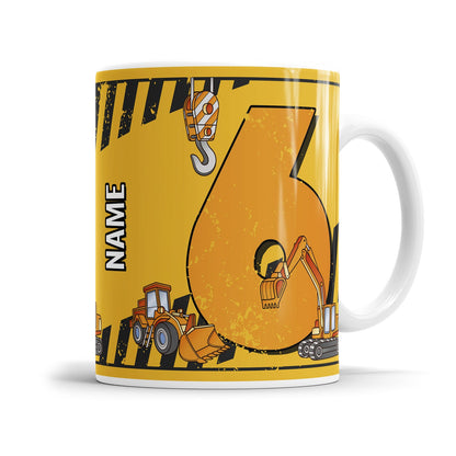 Bagger-Tasse zum 6. Geburtstag – Mit Namen des Geburtstagskindes - Fulima
