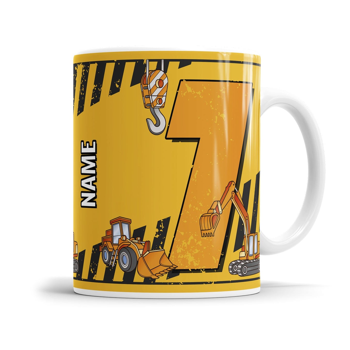 Bagger-Tasse zum 7. Geburtstag – Mit Namen des Geburtstagskindes - Fulima
