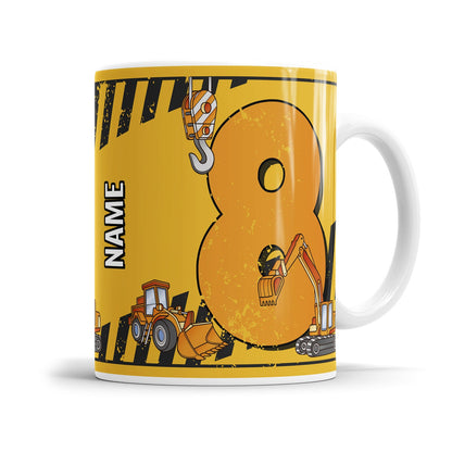 Bagger-Tasse zum 8. Geburtstag – Mit Namen des Geburtstagskindes - Fulima