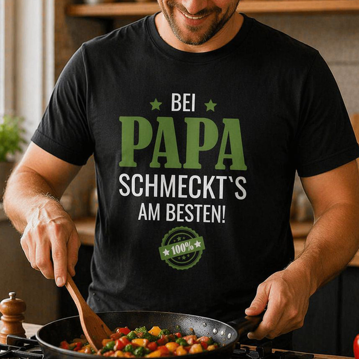 Papa Shirt Lustig - Bei Papa schmeckts am besten - Papa kocht mit dem Shirt - FULiMA®