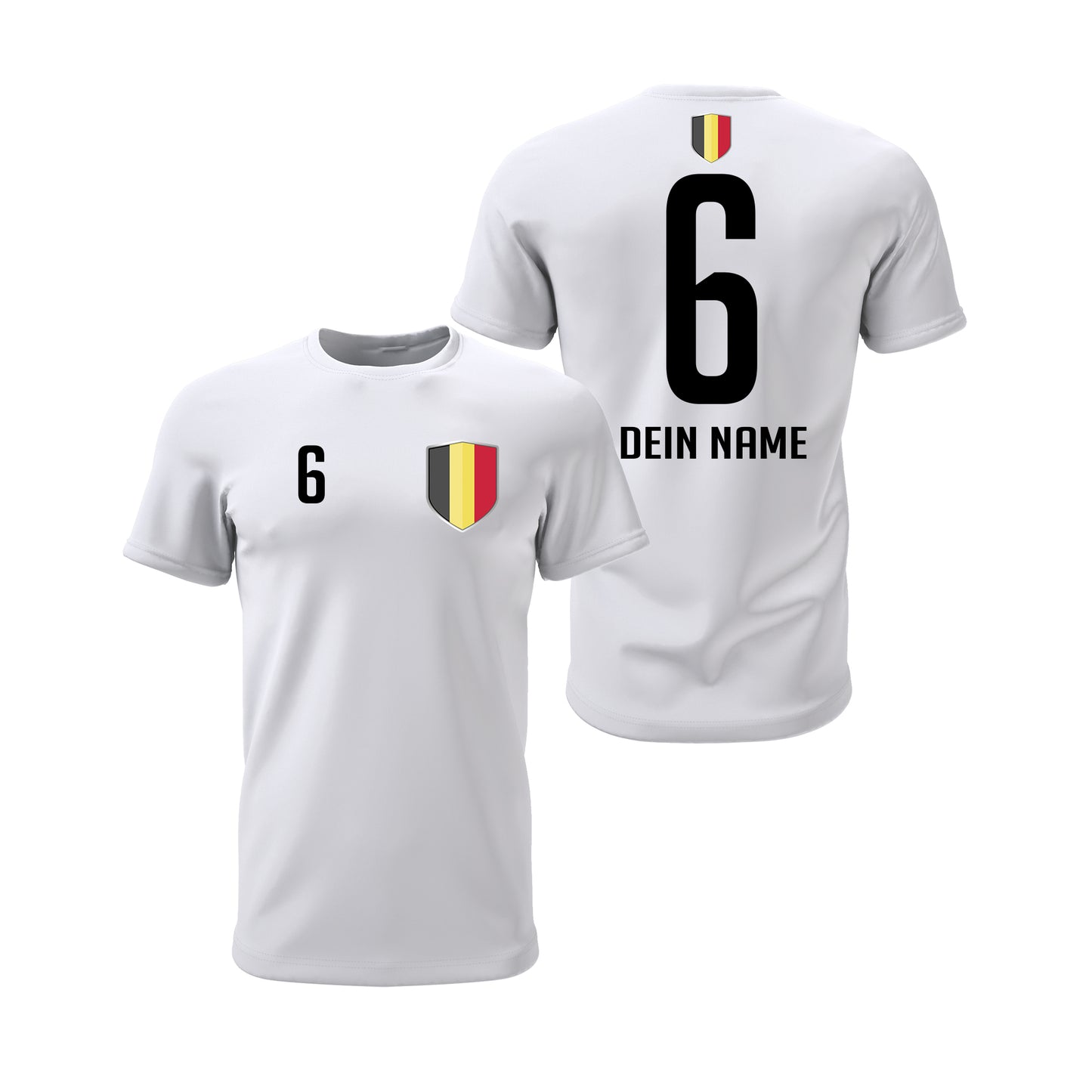 Belgien Shirt mit Wappen und individueller Nummer & Name