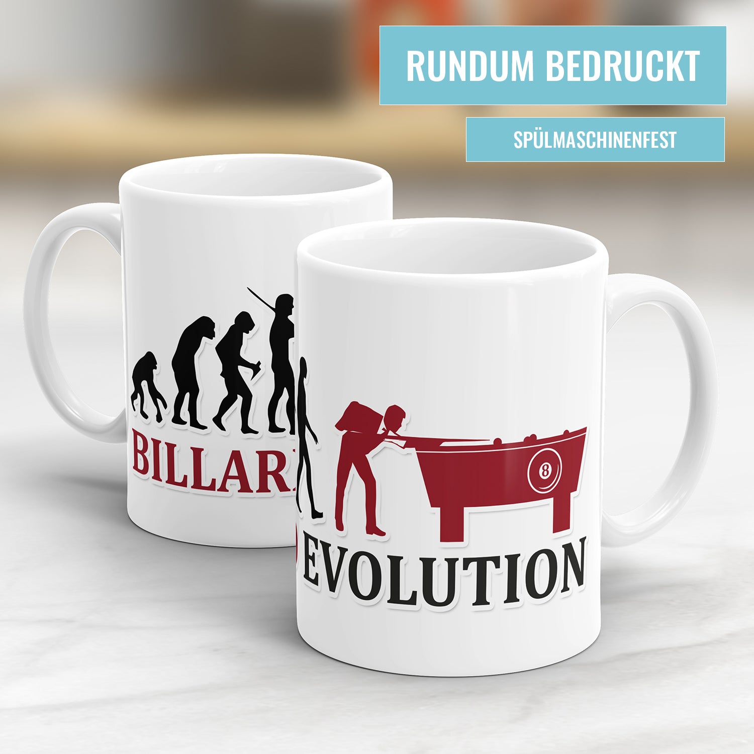 Billard Evolution Tasse - Geschenkidee für Billardspieler Fulima