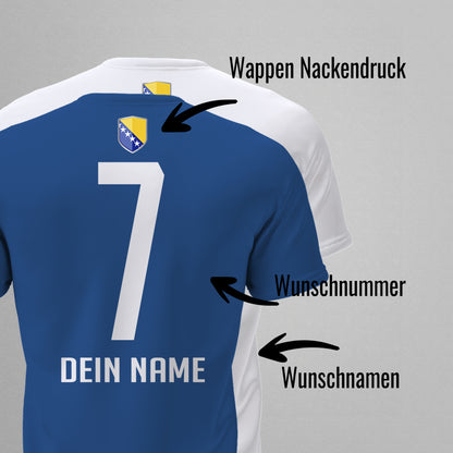 Bosnien-Herzegowina Shirt mit Wappen und individueller Nummer & Name