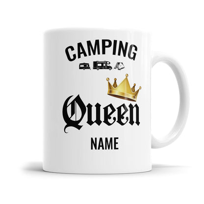 Camping King oder Camping Queen Tasse personalisiert mit Namen Queen - Fulima