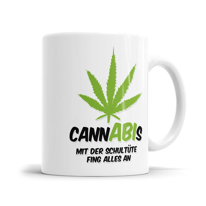 CannABIs mit der Schultüte fing alles an - Abitur Abschluss Tasse - Fulima