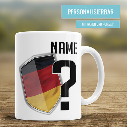 Deutschland Fan Tasse - Personalisiert mit Namen und Nummer