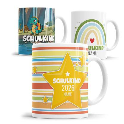 Einschulung Tassen mit Name - Geschenk zum Schulstart
