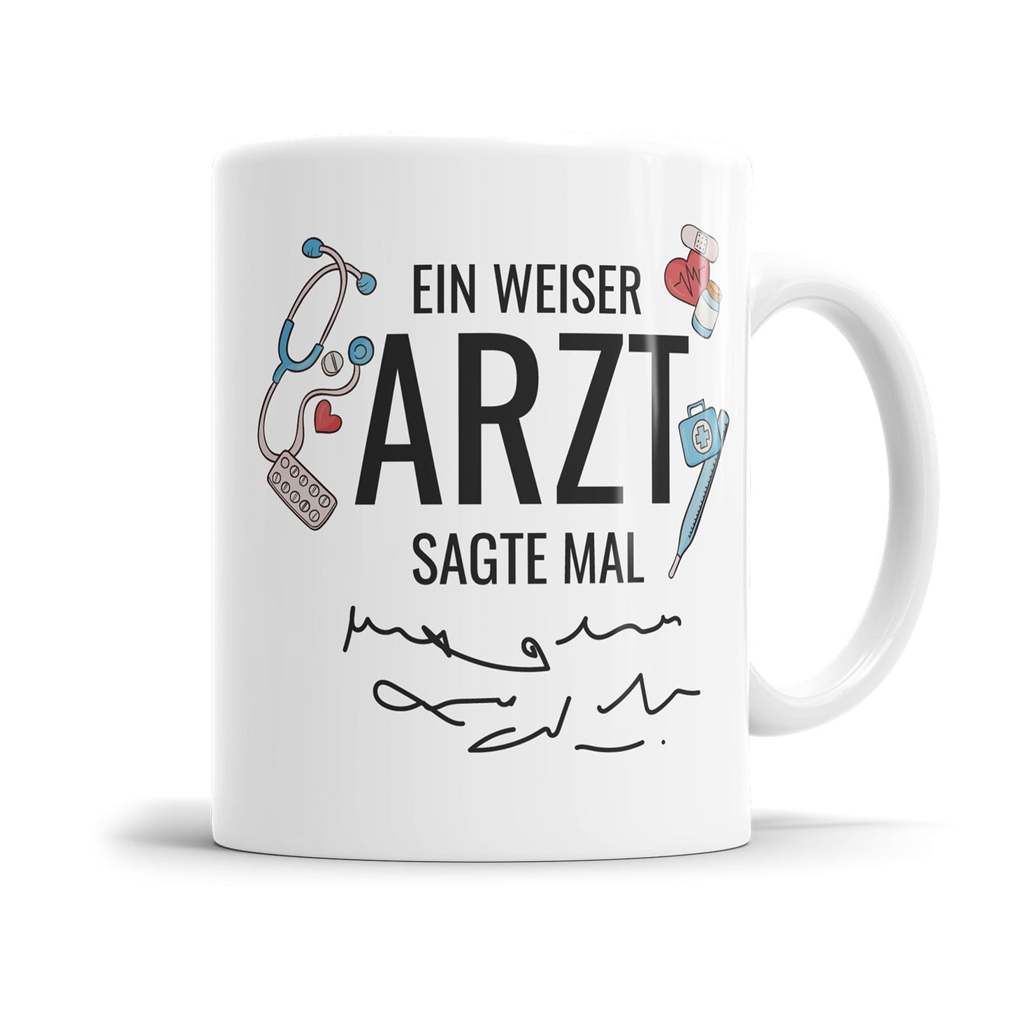 Lustige Arzt-Tasse - "Ein weiser Arzt sagte mal Krickelkrakel" - Humorvolles Geschenk - Fulima